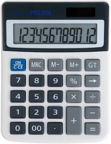 Számológép asztali, 12 számjegy Milan 40925 szürke|12 digit, szürke, 40925BL