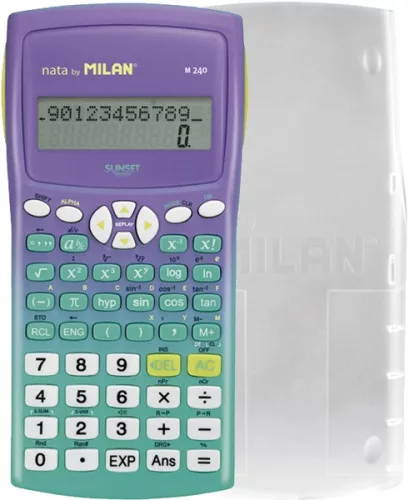 Számológép tudományos Milan M240 "Sunset" türkiz-lila|240 funkciós, Sunset Zöld, 159110SNGRBL