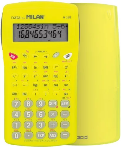 Számológép tudományos, 10+2 számjegy Milan M228 "Acid" sárga|228 funkciós, sárga, 159005YBL