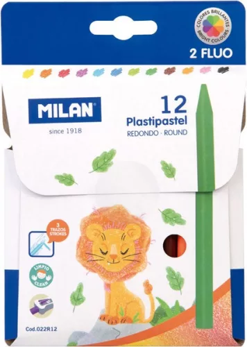 Zsírkréta Milan 12 szín|plasztikus, 022R12