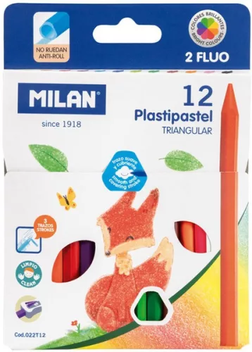 Zsírkréta, háromszögletű Milan 12 szín|háromszög
