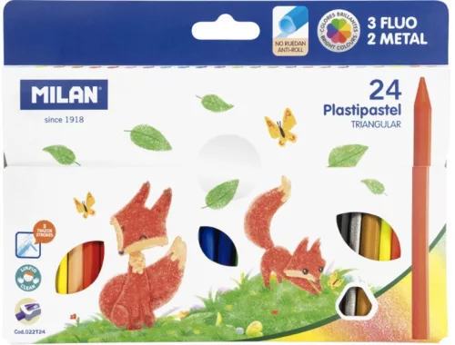 Zsírkréta, háromszögletű Milan 24 szín|háromszög