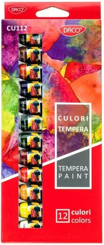 Tempera készlet 12 ml Daco 12 szín|tubusos, 12 ml, CU112