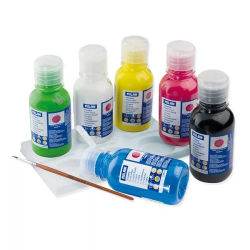 Tempera készlet 125 ml Milan 6 szín|03406 125ml paletta+ecset