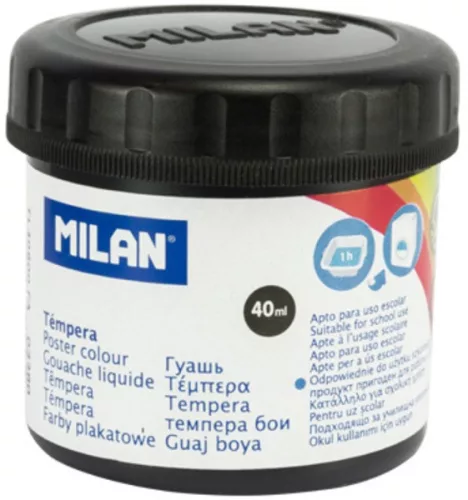 Tempera 40 ml Milan fekete|328006