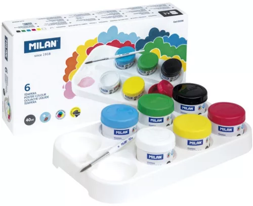 Tempera készlet 40 ml Milan 6 szín|40ml, vegyes színek, 03206