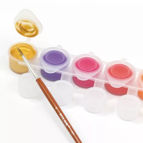 Tempera készlet 5 ml 12 db keverő tégellyel Milan 14 szín|14 db 5ml-es tempera+ecset+12 db tégely