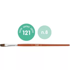   Ecset 8-as lapos, póniszőr 6 db/csomag Milan 121|6db/cs, 0412108 póniszőr,lapos ecset