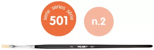 Ecset 2-es lapos, szintetikus sörte 6 db/csomag Milan 501|lapos, 6 db/cs 80332