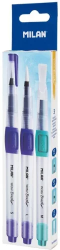Ecsetfilc készlet 8 ml-es víztartállyal Milan "Water Brush" S, M, L|04C403, S + L + M