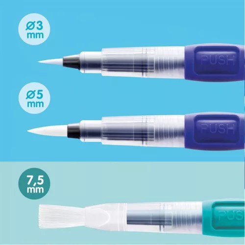 Ecsetfilc készlet 8 ml-es víztartállyal Milan "Water Brush" S, M, L|04C403, S + L + M