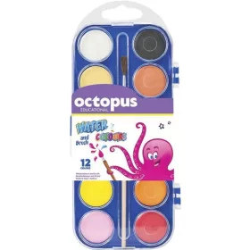   Vízfesték 28 mm, ajándék ecset Octopus 12 szín|ecsettel, nagy 28 mm, UNL-0435
