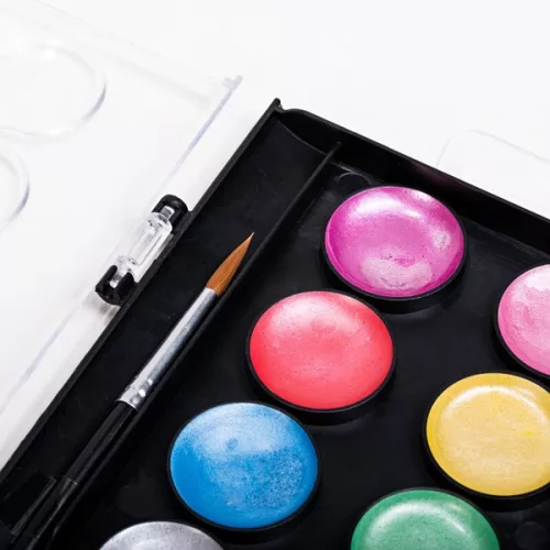 Vízfesték 23 mm, ajándék ecset Daco 16 metál szín|színek, 23 mm, ecsettel, AR160