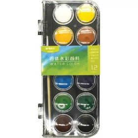   Vízfesték 28 mm, ajándék ecset M&G 12 szín|28 mm, + 1 db ecset, APLN6564