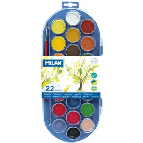   Vízfesték 30 mm, ajándék ecset Milan 22 szín|30 mm, 80022+ecset