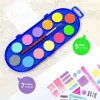 Vízfesték 30 mm, ajándék ecset Milan 12 szín|30 mm, 0531512,4 fluo+8 metál szín+ecset