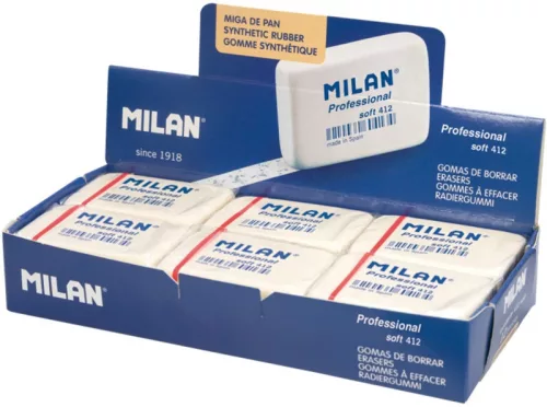 Radír 12 db/doboz Milan "Professional" soft 412|Soft,  12db/dob
