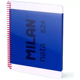   Spirálfüzet A/4 80 lapos, sima Milan "Nata 624" kék|kék, sima, 80 lap, 57041E80B