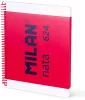Spirálfüzet A/4 80 lapos, sima Milan "Nata 624" rózsaszín|pink, sima, 80 lap, 57041E80P