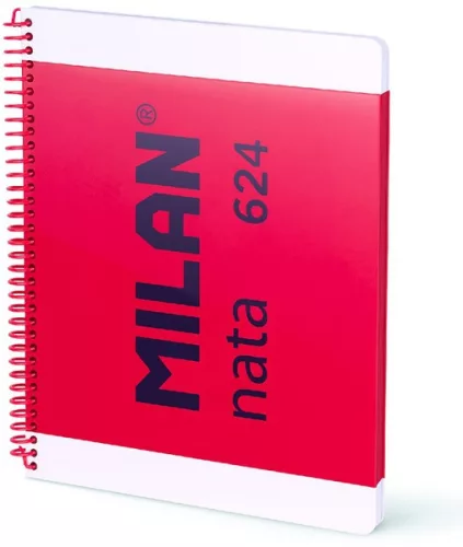 Spirálfüzet A/4 80 lapos, sima Milan "Nata 624" rózsaszín|pink, sima, 80 lap, 57041E80P