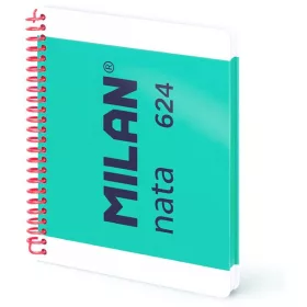   Spirálfüzet A/5 80 lapos, négyzetrácsos Milan "Nata 624" zöld|zöld, négyzetr., 80 lap, 57053E80GR