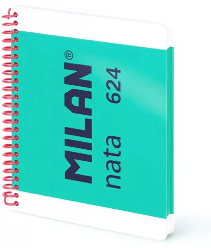 Spirálfüzet A/5 80 lapos, vonalas Milan "Nata 624" zöld|zöld, vonalas, 80 lap, 57052E80GR