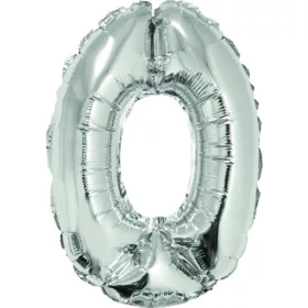   Számos léggömb, 0-s 40 cm Daco ezüst|metál fólia, papír pálcával, BL400AG
