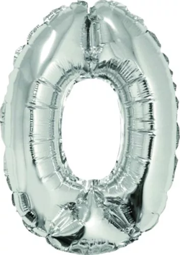 Számos léggömb, 0-s 40 cm Daco ezüst|metál fólia, papír pálcával, BL400AG