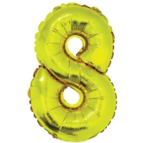   Számos léggömb, 8-as 85 cm Daco arany|metál fólia, papír pálcával, BL858AU