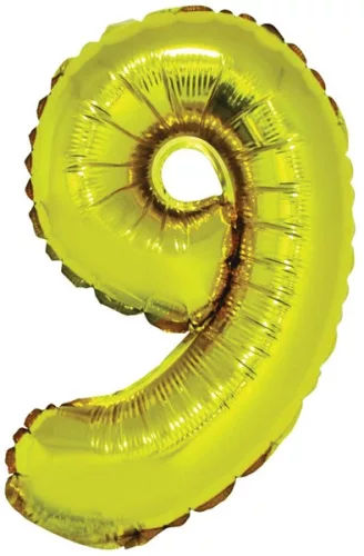 Számos léggömb, 9-es 85 cm Daco arany|metál fólia, papír pálcával, BL859AU