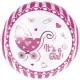 Léggömb, babaváró 46 cm Daco "It's a Girl!" rózsaszín|mintás fólia, papír pálcával, BL45F