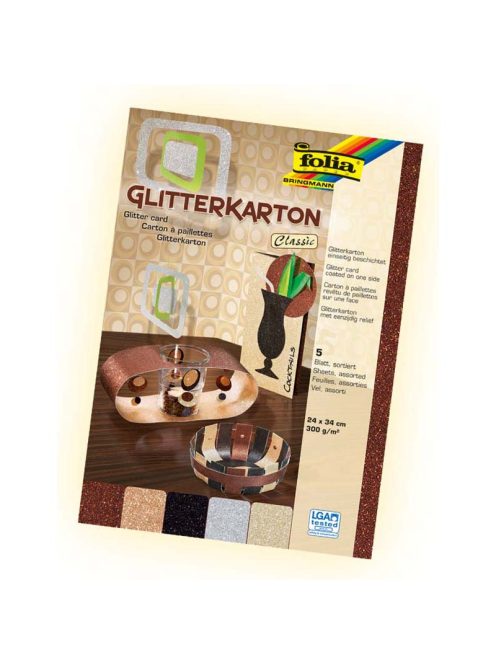 Glitter karton Classic 24x34cm 5ív/cs