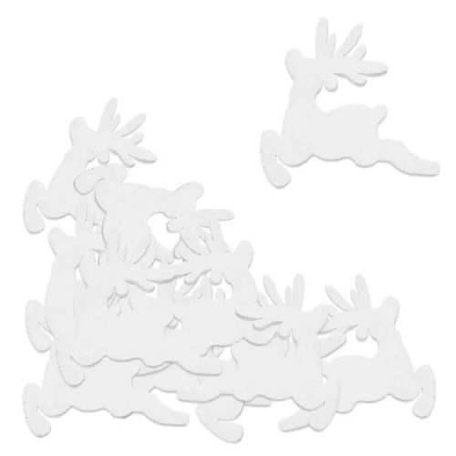 Dekorációs figura (12db-os, fehér, nagy szarvas)