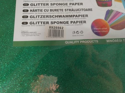 Dekorgumi Glitteres 20x30cm  Sötétzöld