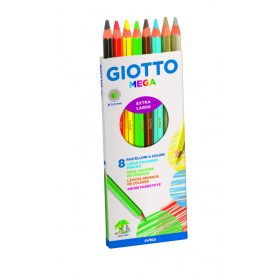   Színes ceruza 8-as Giotto Mega hatszögletű (6 szín+arany, ezüst)