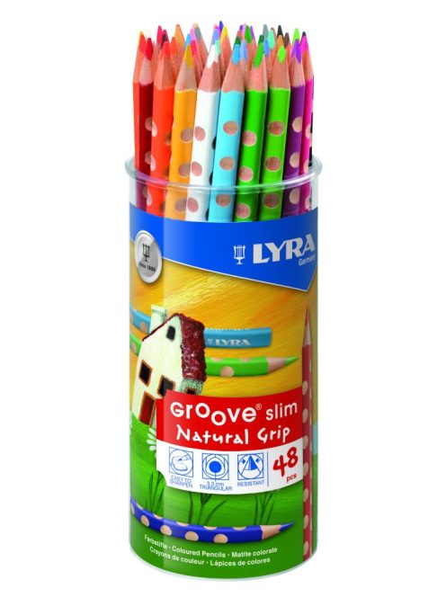 Színes ceruza Groove Slim 48 db-os műanyag pohárban