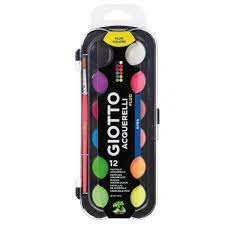 Vízfesték 12-es Giotto Aquarell 30 mm, fluoreszkáló színek
