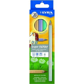   Színes ceruza 6-os metall SuperFERBY háromsz., vastag, lakkozott