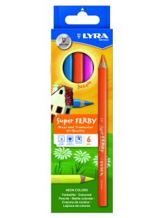   Színes ceruza 6-os neon SuperFERBY háromsz., vastag, lakkozott