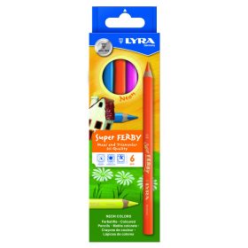   Színes ceruza 6-os neon SuperFERBY háromsz., vastag, lakkozott