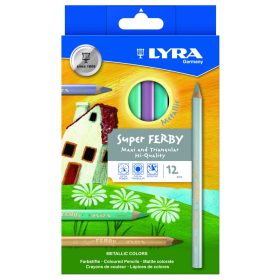   Színes ceruza 12-es metall SuperFERBY háromsz., vastag, lakkozott