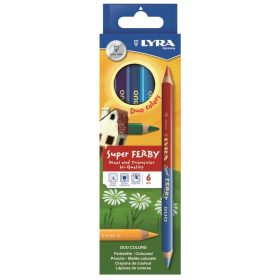   Színes ceruza 6-os SuperFERBY, háromszögletű, vastag, lakkozott, DUO