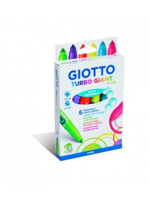 Filckészlet 6-os Giotto Turbo Giant neon kúpos heggyel (új)