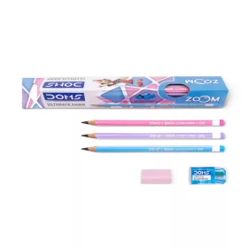   Grafitirón háromszögletű (lila, pink, világoskék ezüst csíkkal)  Super Sötét 12 db-os készlet