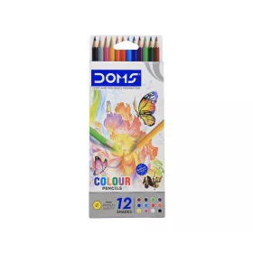 Színes ceruza 12 db-os, hatszögletű, DOMS