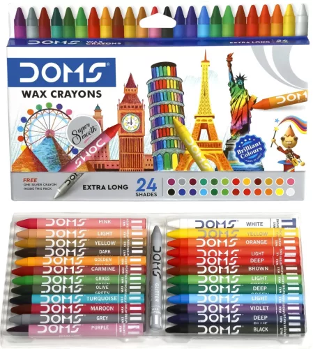 Zsírkréta 25 db-os  (24+ 1 csillámos ezüst), extra hosszú DOMS (FILA)
