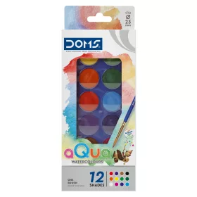 Vízfesték 12 db-os Aquarell 23 mm, + ecset,  FILA 