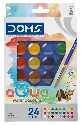 Vízfesték 24 db-os Aquarell 23 mm, + ecset, FILA