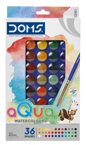 Vízfesték 36 db-os Aquarell 23 mm, + ecset, FILA