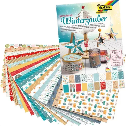 Scrapbook WINTER MAGIC, 24x34cm 20 ív vegyes